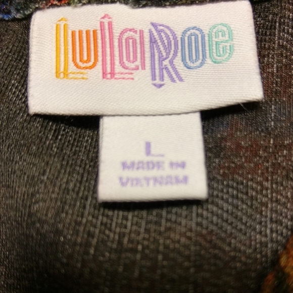 🌺LulaRoe Multicolor Amelia Zipper Dress, L - Picture 3 of 8